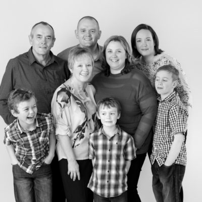 Black & white family group