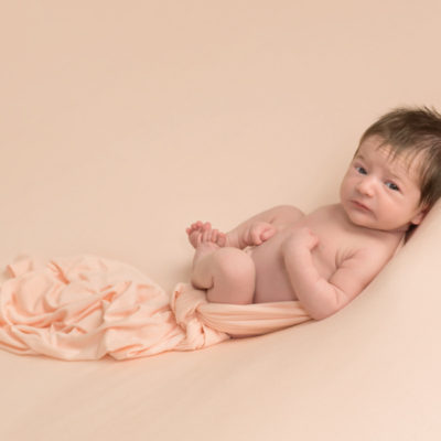 Newborn baby wide awake