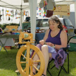 Traditional wool spinning demonstration